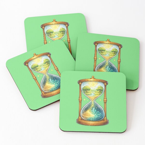 Item preview, Nature to Digital Future Hourglass – Time, Technology & Sustainability Art designed and sold by OrbitOfMind.