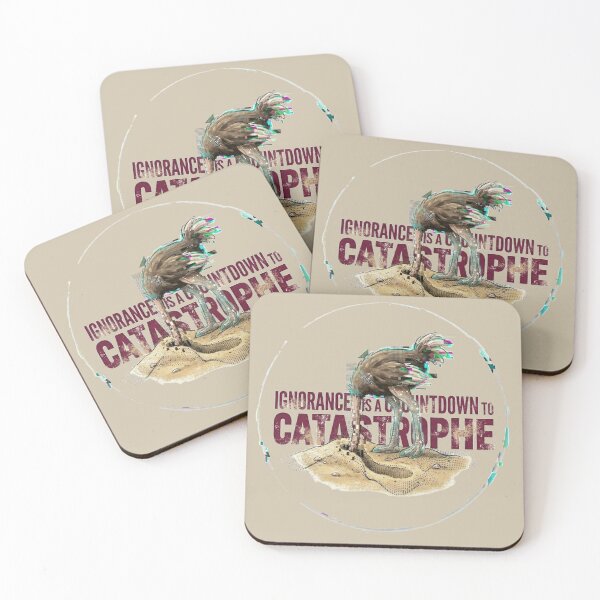 Item preview, Ignorance Is A Countdown To Catastrophe Glitch Ostrich Quote designed and sold by puzzell.