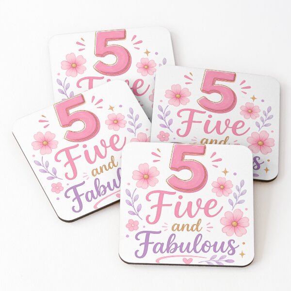 Item preview, Five and Fabulous 5th Birthday Girl Cute Floral designed and sold by Seculinator.