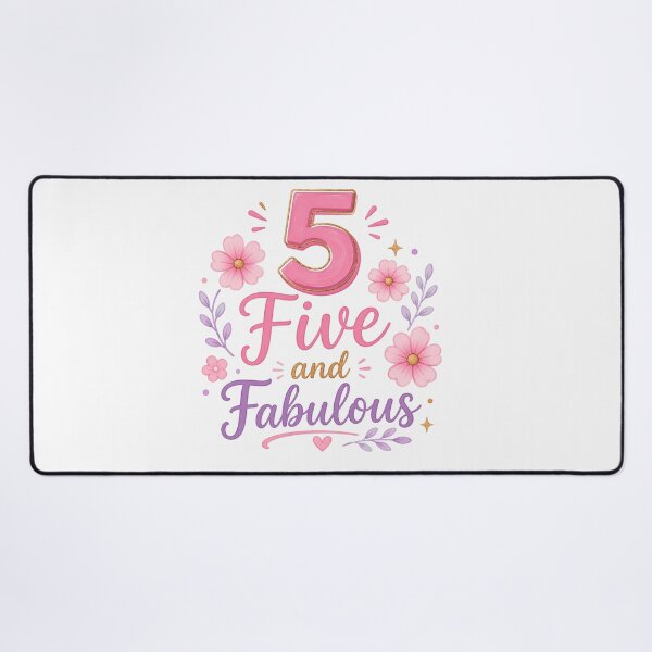 Item preview, Five and Fabulous 5th Birthday Girl Cute Floral designed and sold by Seculinator.