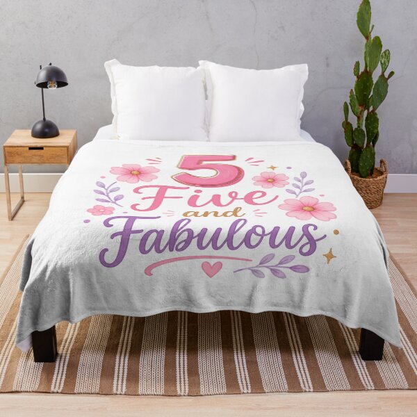 Item preview, Five and Fabulous 5th Birthday Girl Cute Floral designed and sold by Seculinator.
