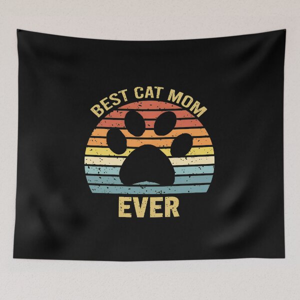 Item preview, Best Cat Mom Ever Retro Paw Sunset T-Shirt designed and sold by GiaoCalonas.