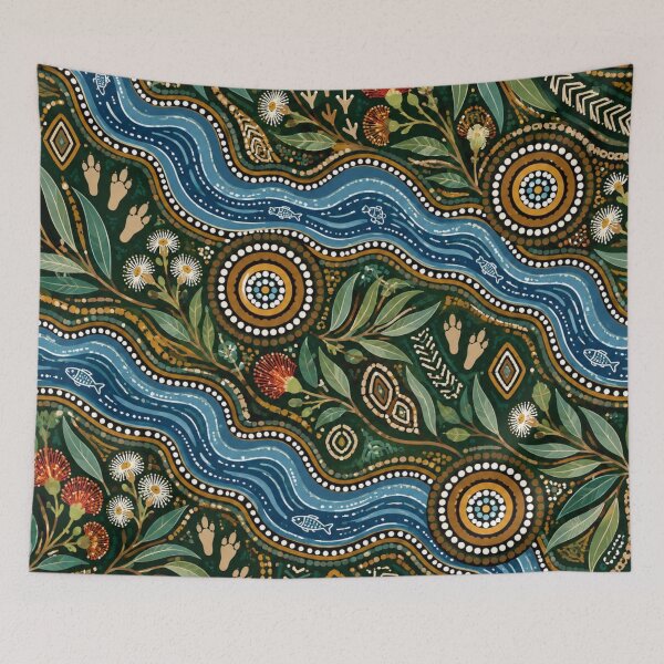 Item preview, Gumbaynggirr Country River Pattern designed and sold by Myra365Art.
