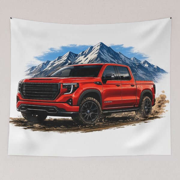 Item preview, Red Pickup Truck Mountain Adventure designed and sold by MCNovaStudio.