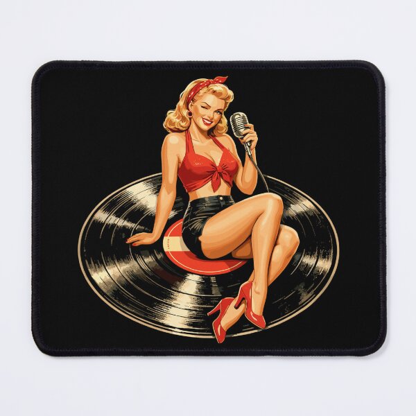 Item preview, Rockabilly Pin-Up Girl on Vinyl Record designed and sold by Pineapple-Tree.