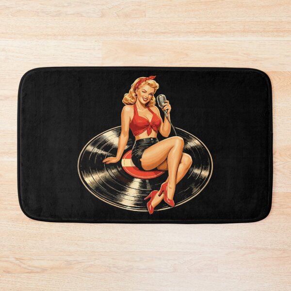 Item preview, Rockabilly Pin-Up Girl on Vinyl Record designed and sold by Pineapple-Tree.