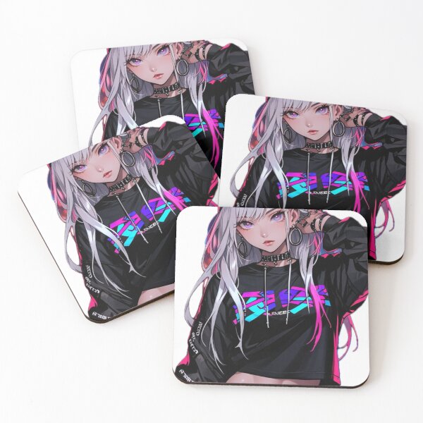 Artikelvorschau, Neon Waifu Cyberpunk Anime Girl Art entworfen und verkauft von AnimDream .