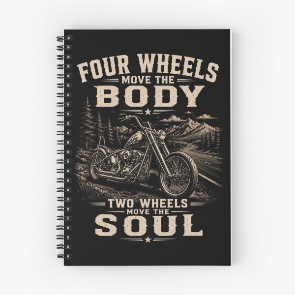 Item preview, Four Wheels Move The Body Two Wheels Move The Soul – Vintage Motorcycle Design designed and sold by MargaretaArt.