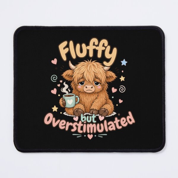 Item preview, Fluffy But Overstimulated Highland Cow designed and sold by SeoulInkSoul.