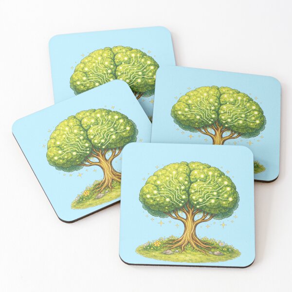 Item preview, Tree of Intelligence – Nature Meets Technology Brain Tree Illustration designed and sold by OrbitOfMind.