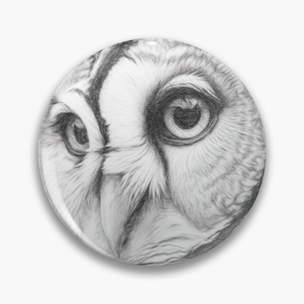 Item preview, Barred Owl Pencil Sketch Portrait | Black and White Wildlife Art Print designed and sold by Leon Woods Pencil Art.