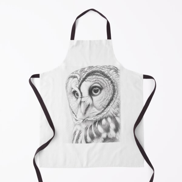 Item preview, Barred Owl Pencil Sketch Portrait | Black and White Wildlife Art Print designed and sold by Leon Woods Pencil Art.