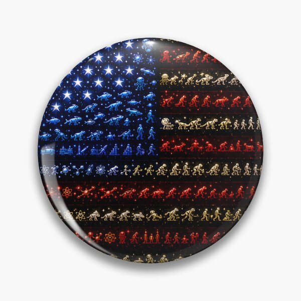 Item preview, Life Evolution American Flag | Big Bang to Humanity Cosmic USA Design | Patriotic Science Art designed and sold by RockyLambda.