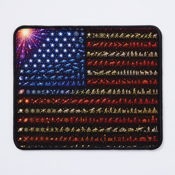 Item preview, Life Evolution American Flag | Big Bang to Humanity Cosmic USA Design | Patriotic Science Art designed and sold by RockyLambda.