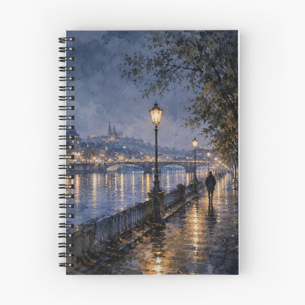 Item preview, Riverside Walk at Night designed and sold by SEIMEI2025.