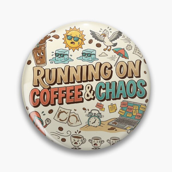 Item preview, Running on Coffee and Chaos – Funny Summer Iced Coffee Design designed and sold by OpenDreamArts.