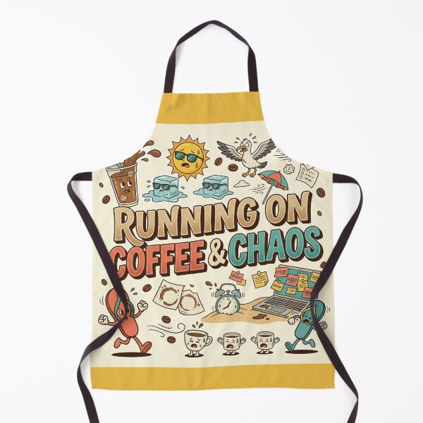 Item preview, Running on Coffee and Chaos – Funny Summer Iced Coffee Design designed and sold by OpenDreamArts.