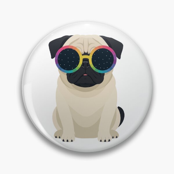 Item preview, Pug with Rainbow Glasses designed and sold by OlhaDreamArt.