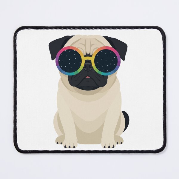 Item preview, Pug with Rainbow Glasses designed and sold by OlhaDreamArt.