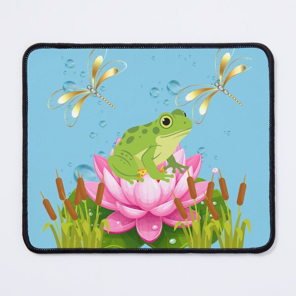 Item preview, Whimsical Frog and Lotus Illustration designed and sold by DidiDesignShop.