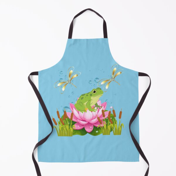 Item preview, Whimsical Frog and Lotus Illustration designed and sold by DidiDesignShop.