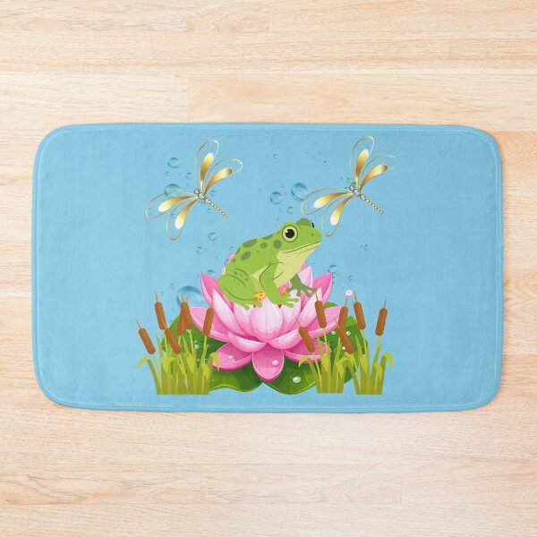 Item preview, Whimsical Frog and Lotus Illustration designed and sold by DidiDesignShop.