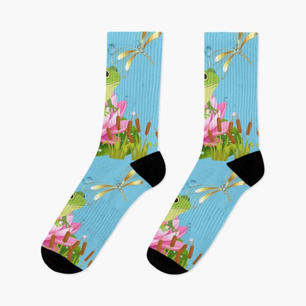 Item preview, Whimsical Frog and Lotus Illustration designed and sold by DidiDesignShop.