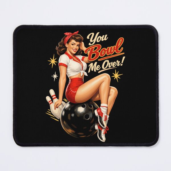 Item preview, Retro Bowling Pin-Up Lady – You Bowl Me Over designed and sold by Pineapple-Tree.