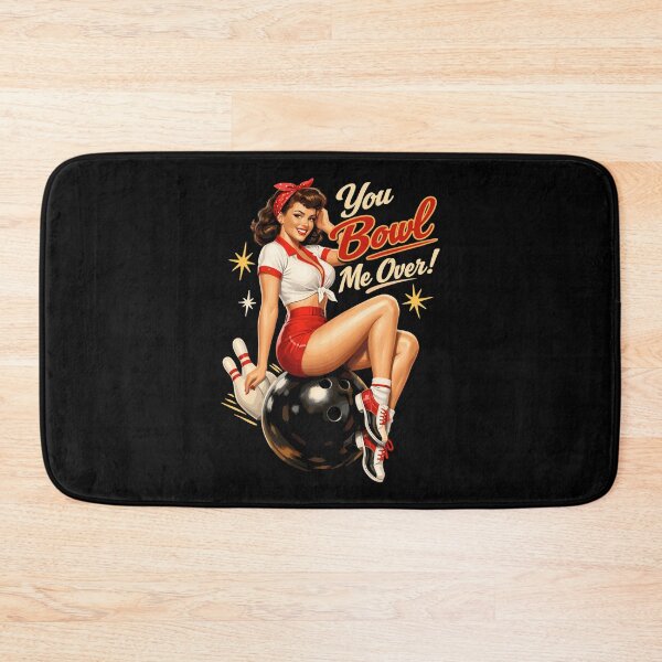 Item preview, Retro Bowling Pin-Up Lady – You Bowl Me Over designed and sold by Pineapple-Tree.