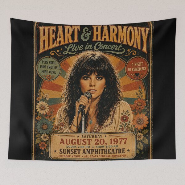 Item preview, Linda Ronstadt 1977 Retro Concert Heart & Harmony designed and sold by stickler85.