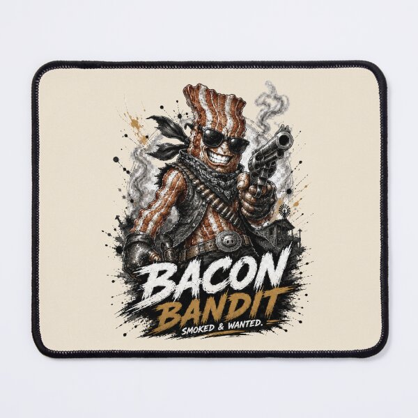 Item preview, Bacon Bandit – Smoked and Wanted Funny Western BBQ Design designed and sold by BlackSector77.
