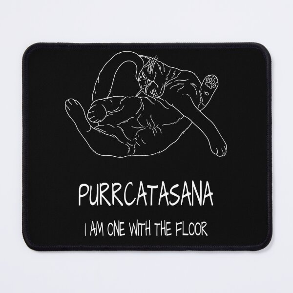 Item preview, Purrcatasana Funny Yoga Cat | I Am One With The Floor in white designed and sold by AnnaDziurko.