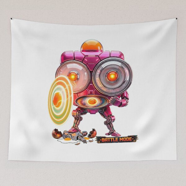 Item preview, Fried Egg Robot: Battle Mode - I'll turn you into a fried egg! designed and sold by Surreal Characters & Cute Pups.