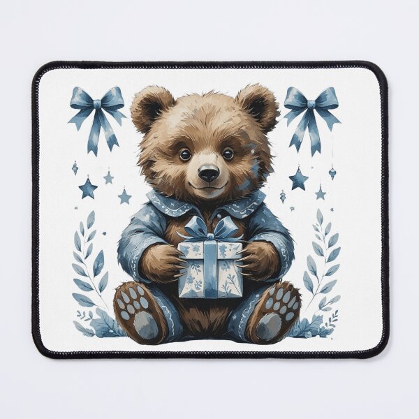 Item preview, Cute Watercolor Baby Bear Blue Starry Gift Box Vintage Art designed and sold by AQUILAKREO.