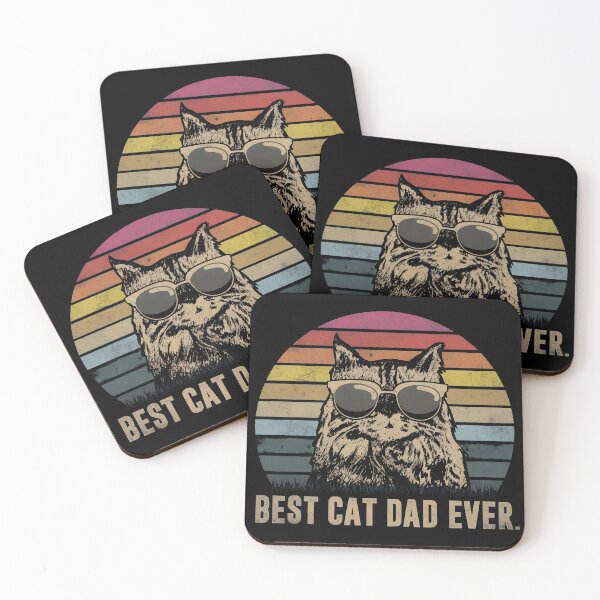 Item preview, Best Cat Dad Ever Retro Sunset Cat Shirt designed and sold by GiaoCalonas.
