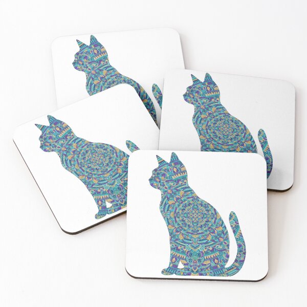 Item preview, Peacock Cat Mandala Silhouette designed and sold by Always Wanted.
