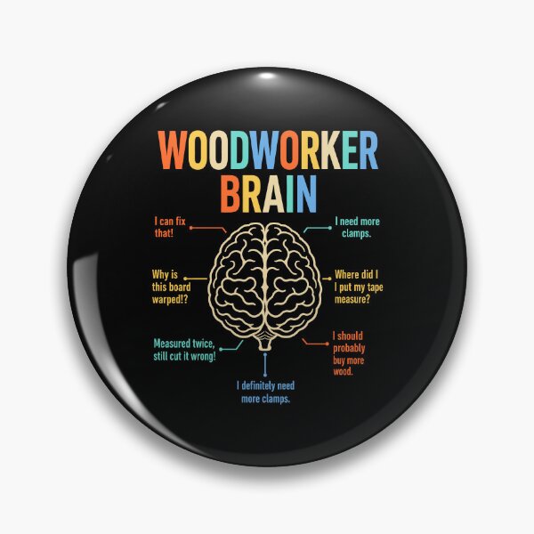Item preview, Woodworker Brain Mind Woodworking Quotes designed and sold by wansilastomi.