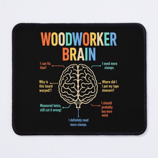 Item preview, Woodworker Brain Mind Woodworking Quotes designed and sold by wansilastomi.