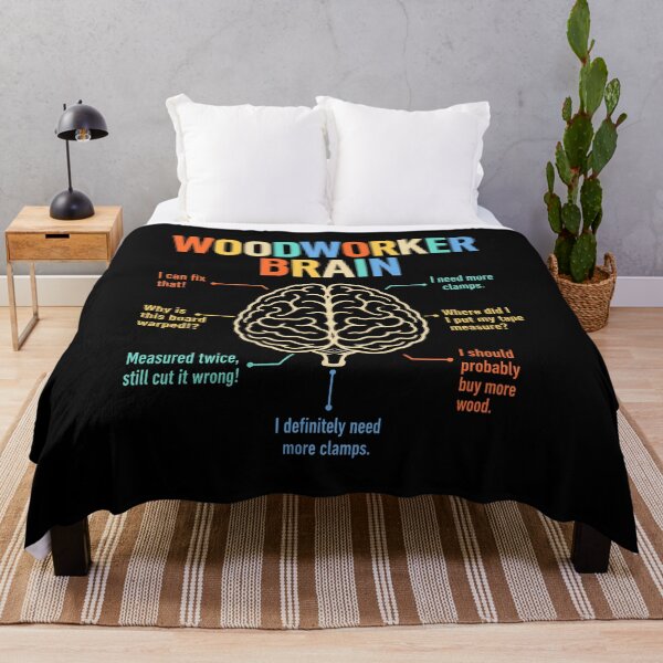 Item preview, Woodworker Brain Mind Woodworking Quotes designed and sold by wansilastomi.