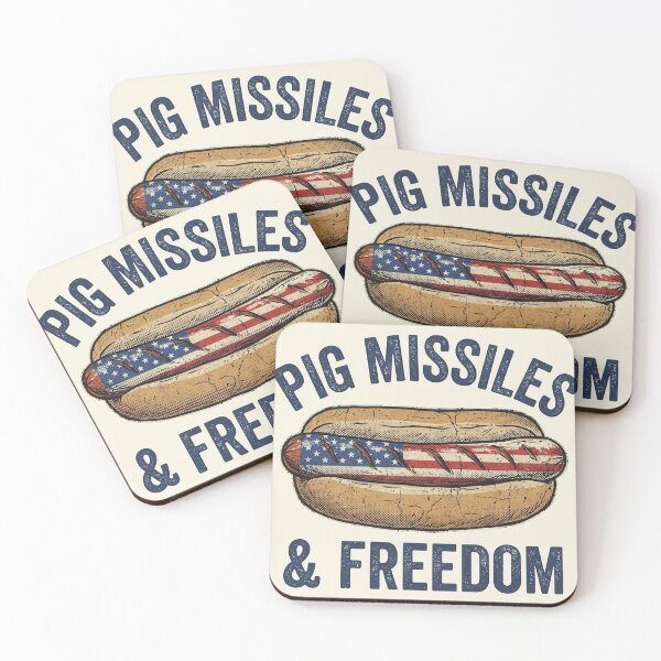 Item preview, Pig Missiles And Freedom Funny Hot Dog 4th Of July Retro designed and sold by AdyKurniawan.