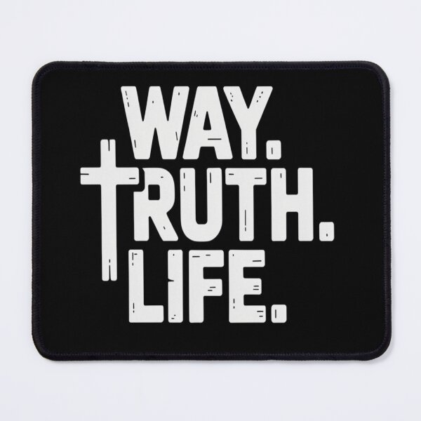 Item preview, Way Truth Life Cross Bold Christian Streetwear Typography designed and sold by stickercuffs.