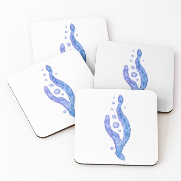 Item preview, Underwater blue algae watercolor hand drawn designed and sold by Deepness2023.