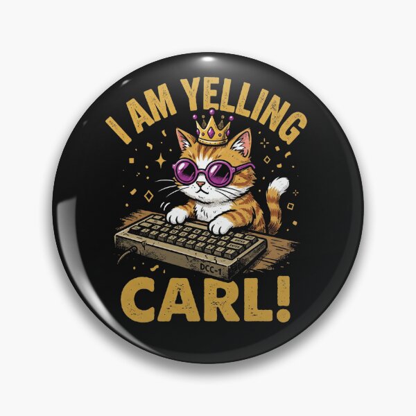 Item preview, I Am Yelling Carl Funny Cat Keyboard Meme designed and sold by AdyKurniawan.