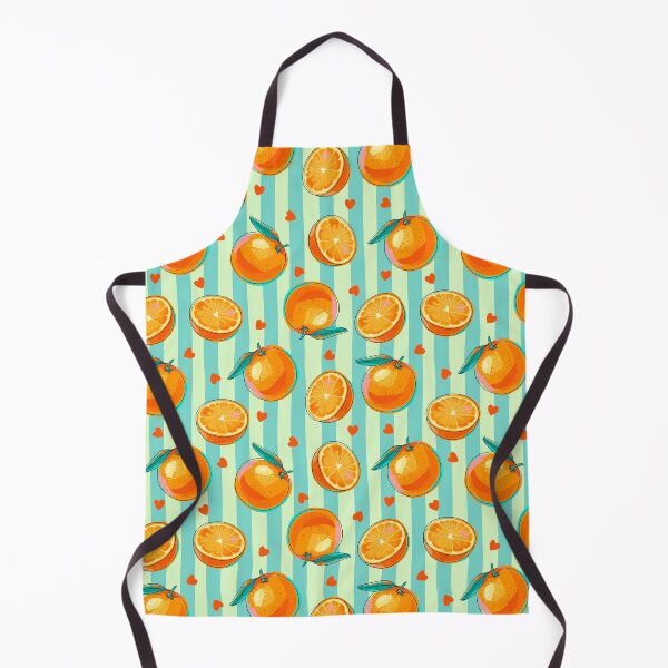 Item preview, Cute Orange Pattern on Striped Background Retro Citrus Fruit Design designed and sold by Skryp-art.
