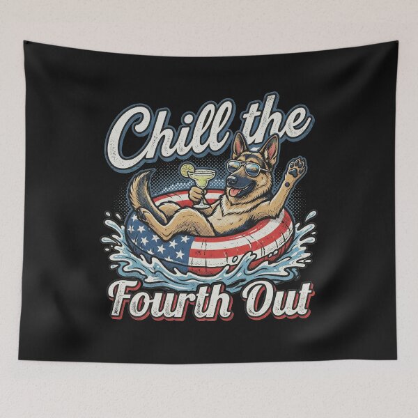 Item preview, Chill The Fourth Out Funny Patriotic Dog Summer Retro designed and sold by AdyKurniawan.
