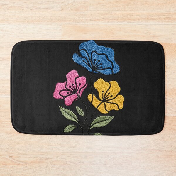 Item preview, Colorful Line Art Floral Embroidery designed and sold by ColorSplash123.