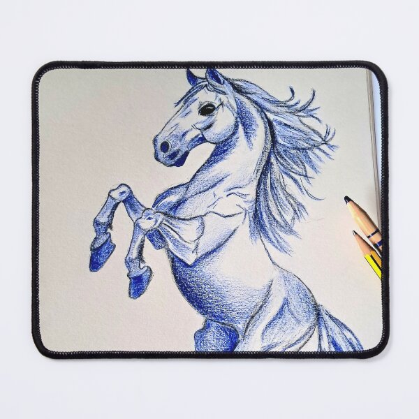 Item preview, Majestic Blue Horse Pencil Drawing designed and sold by Elenarte7.