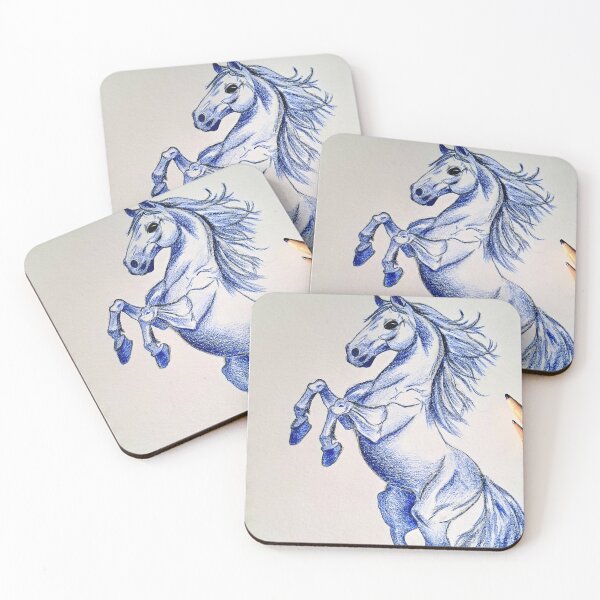 Item preview, Majestic Blue Horse Pencil Drawing designed and sold by Elenarte7.
