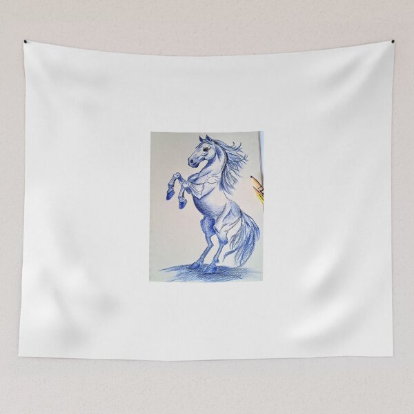 Item preview, Majestic Blue Horse Pencil Drawing designed and sold by Elenarte7.