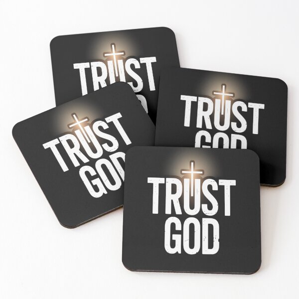 Item preview, Trust God Minimalist Cross Bold Christian Typography designed and sold by stickercuffs.